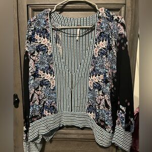 Free People Mix N Match Mixed-Print Blouse Size L